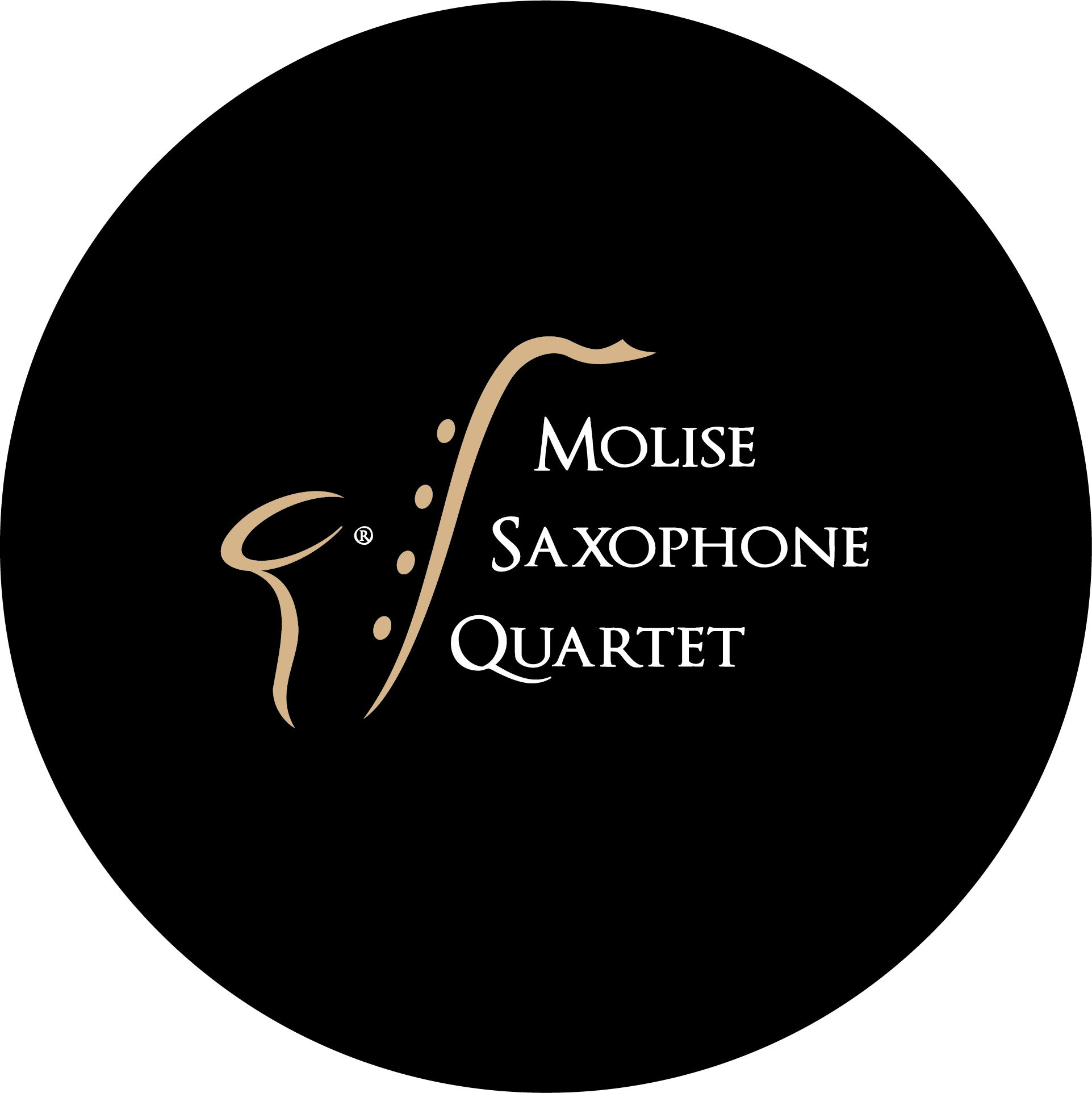 Logo Molise Saxophone Quartet ROTONDO (sfondo nero)